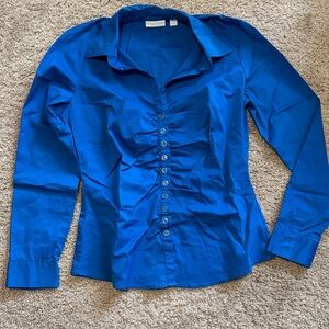 New York & Company Vibrant Blue Button-Down Shirt